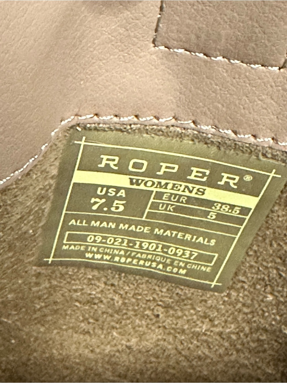 Roper Brown Embroidered Leather Western Boots 7.5 - Picture 7 of 7